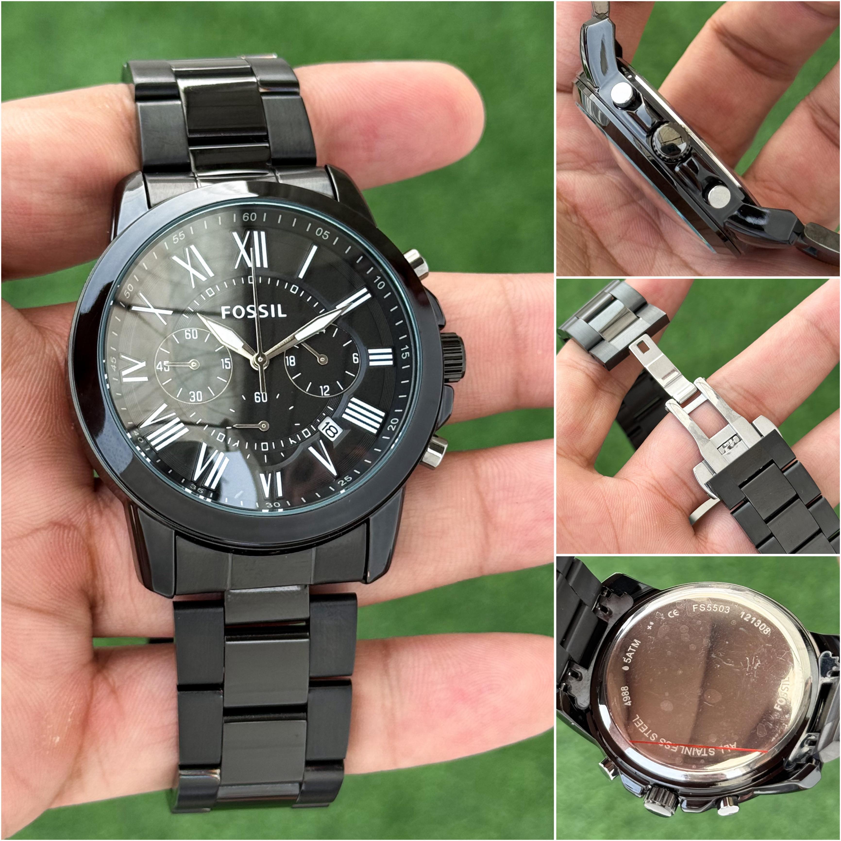 Fossil - black dial & silver bezel